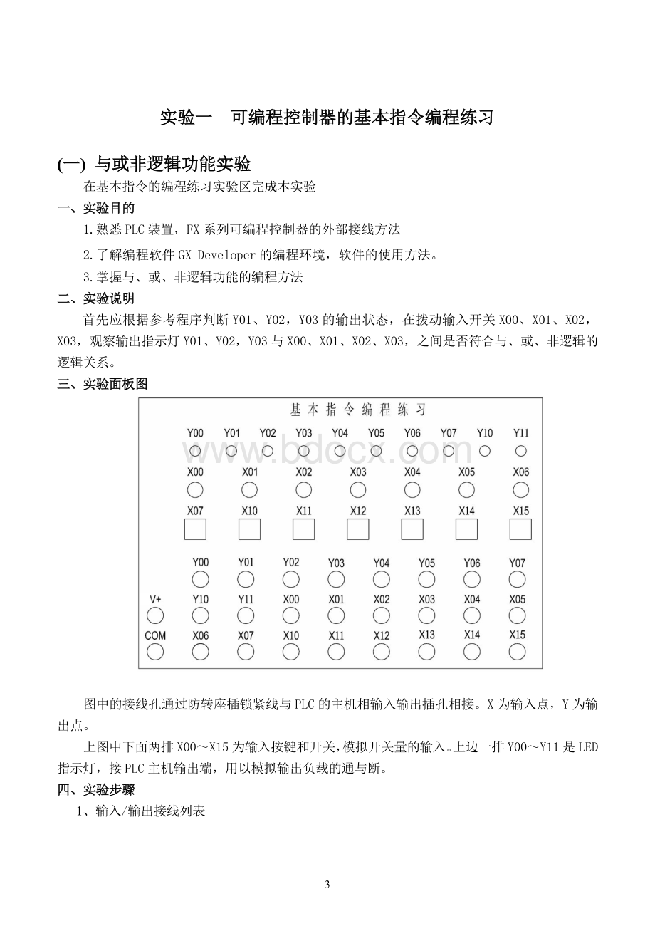 基于三菱FX2N-PLC实验指导书.doc_第3页