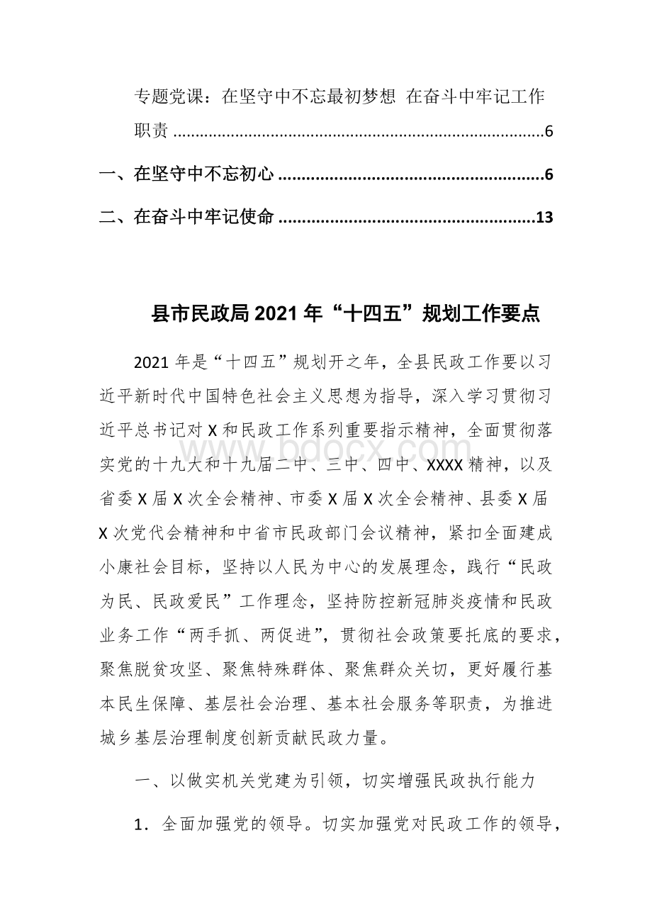 市民政局2021年十四五规划工作要点和党课讲话稿和党课讲稿Word下载.docx_第2页