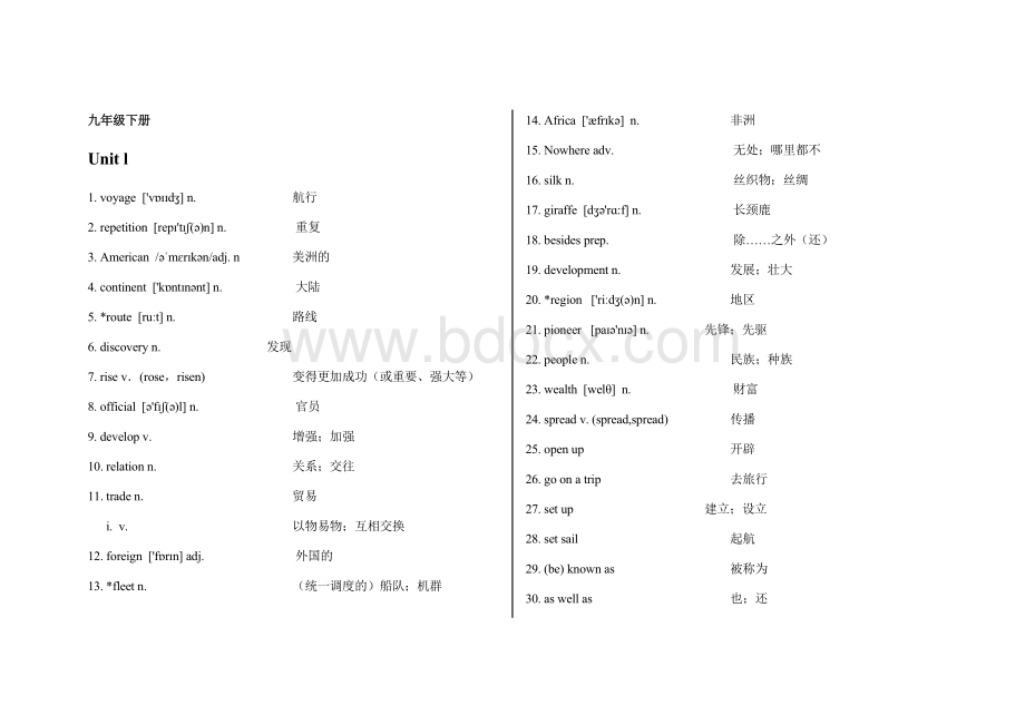 上海教育出版社九年级下册词汇表Word文件下载.docx