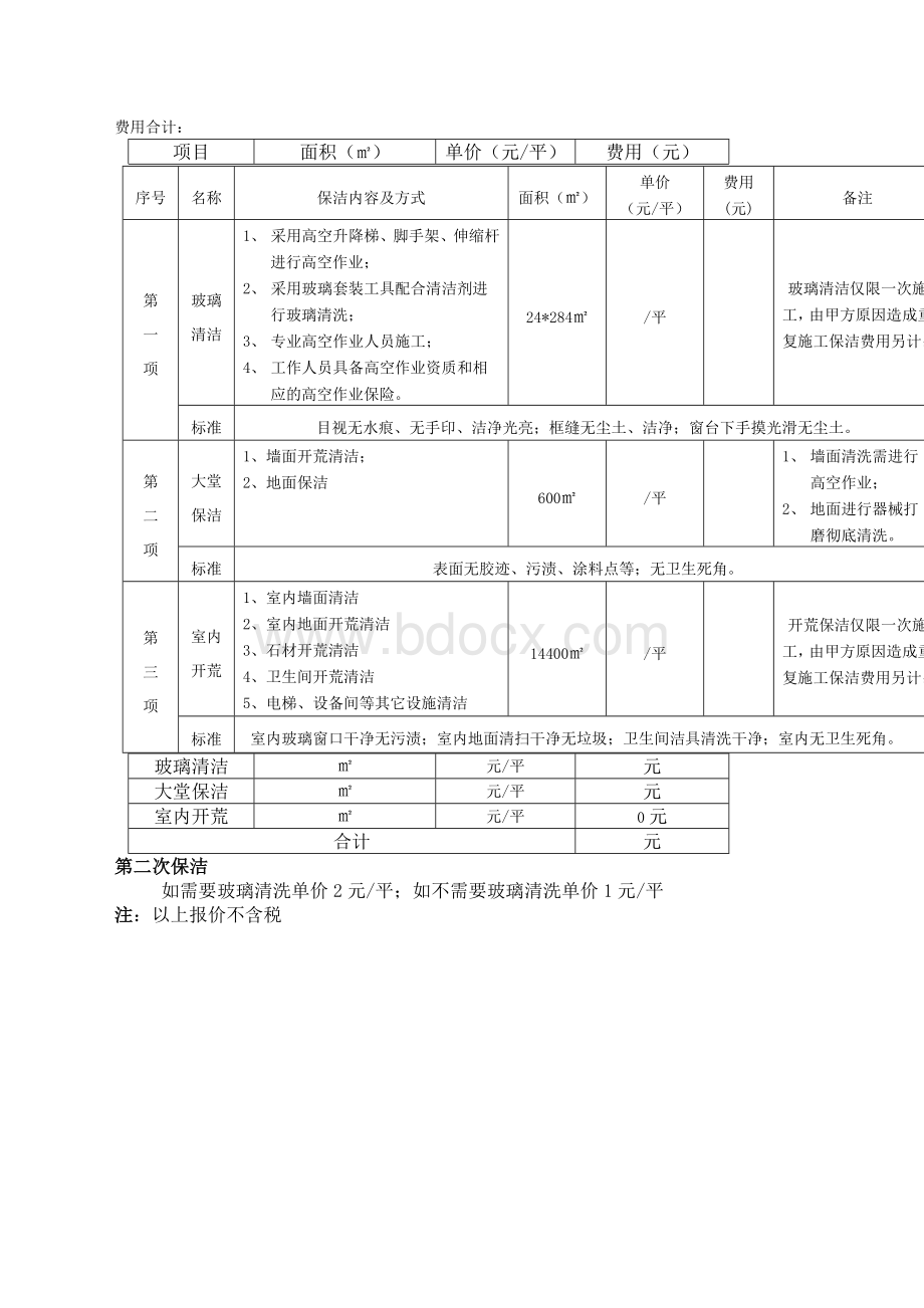 开荒保洁标准及报价.docx_第2页