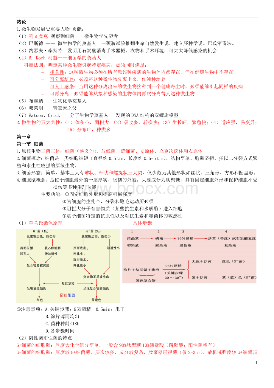 微生物重点复习资料(微生物学教程-周德庆).doc_第1页