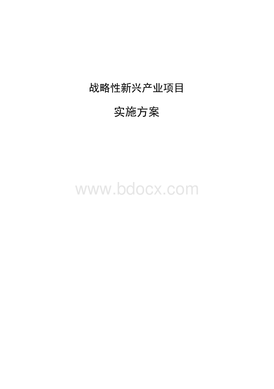 战略性新兴产业项目实施方案Word文档下载推荐.docx_第1页