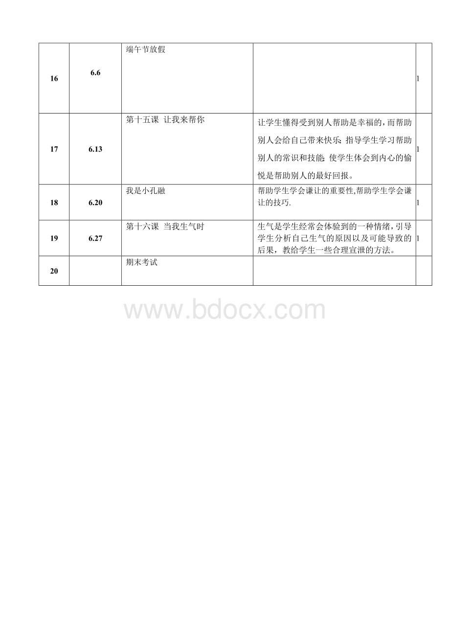 二下-鄂教版心理健康教学进度计划.doc_第2页