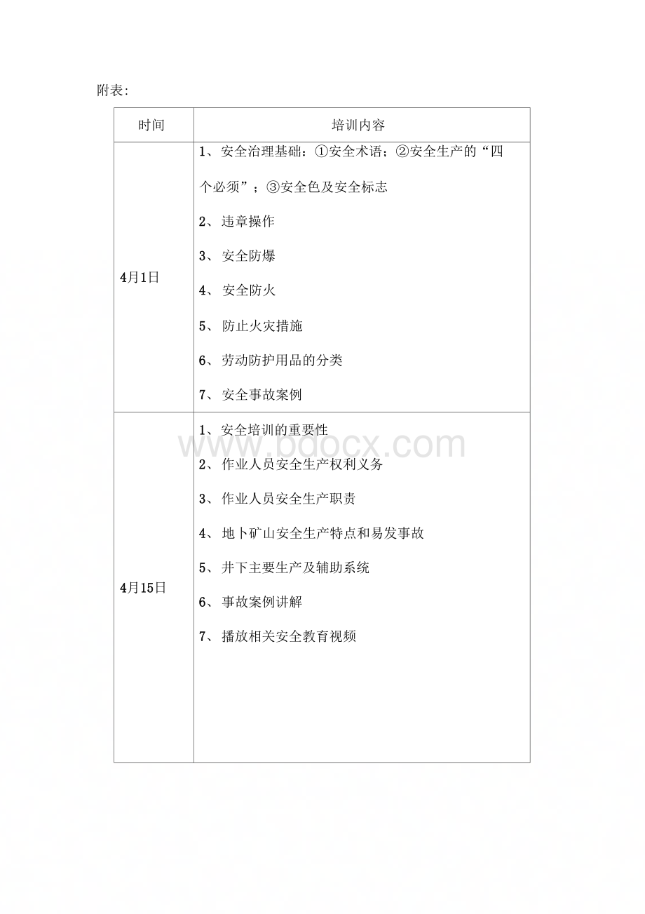 安全培训计划及安排表Word格式.docx_第3页