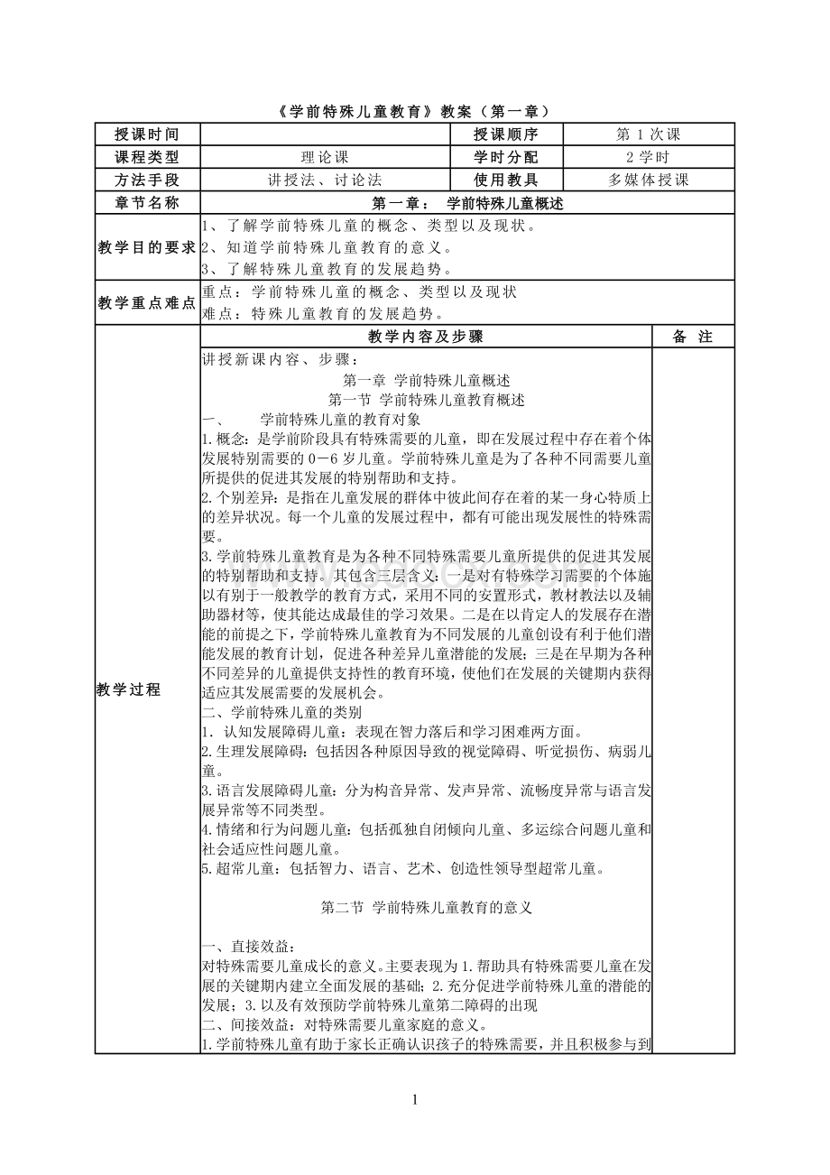 学前儿童特殊教育教案.doc