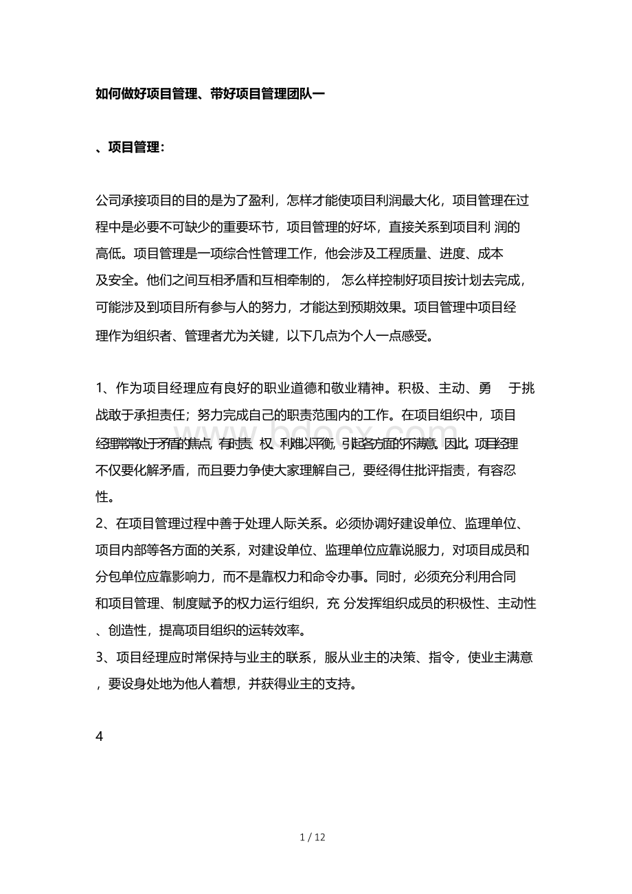 如何做好项目管理Word格式文档下载.docx_第1页