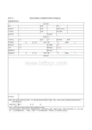 附件1： 国家开发银行生源地助学贷款毕业确认表.docx