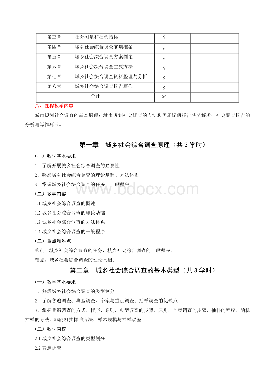 《城乡社会综合调查》教学大纲(4年).doc_第2页