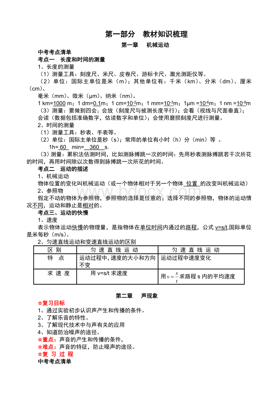 最新人教版2016年初中物理中考复习教学导学案(全套-97页-含答案)文档格式.doc