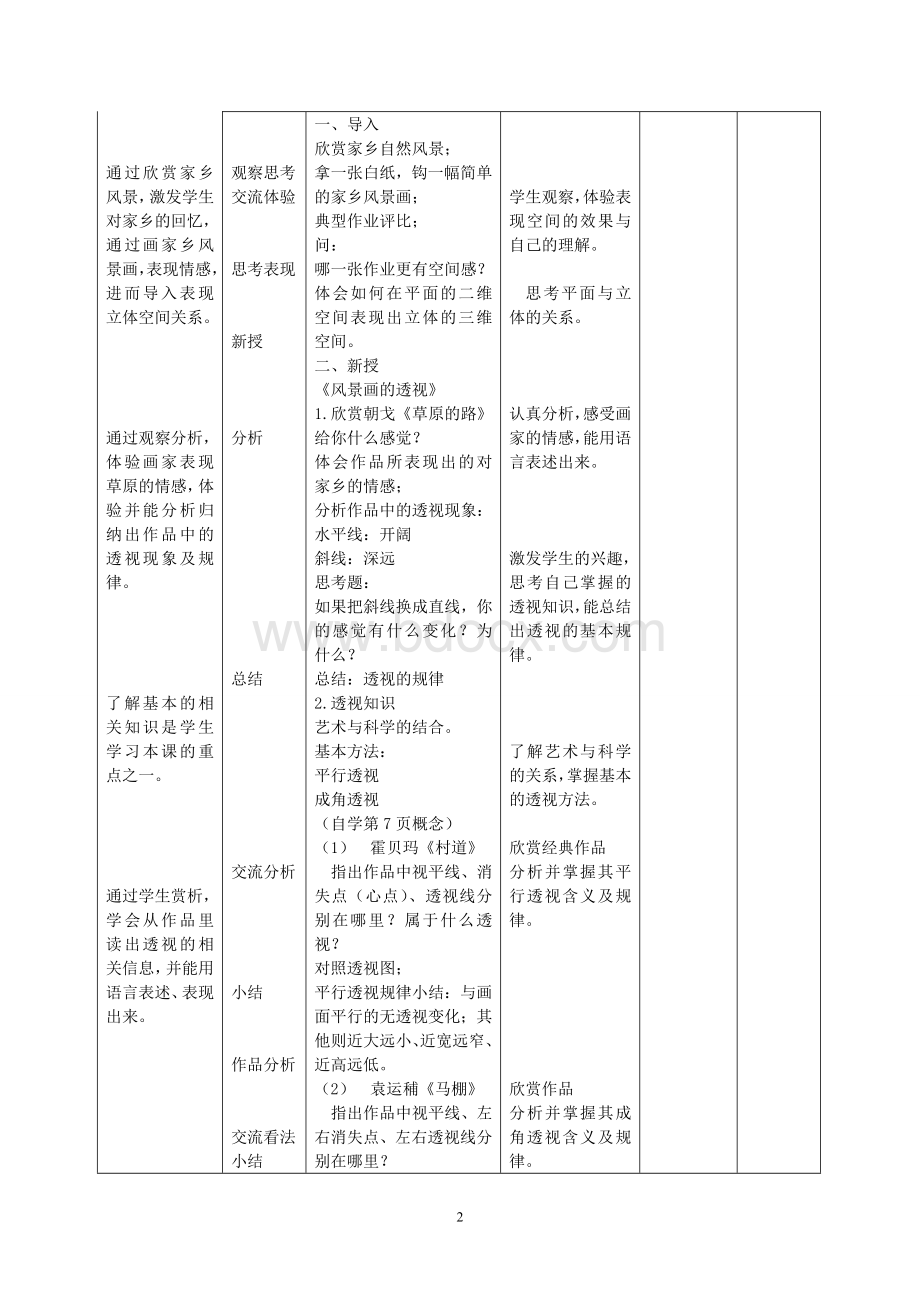 湘教版美术七年级下册全部教案全册.doc_第2页