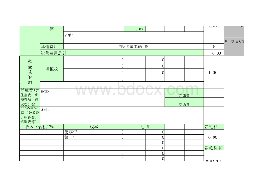 项目成本预算表模板.xls_第2页