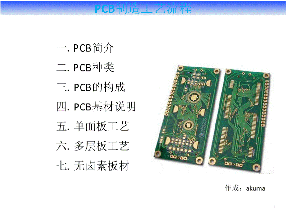 pcb制造工艺流程(基材单面多层).pptx_第1页