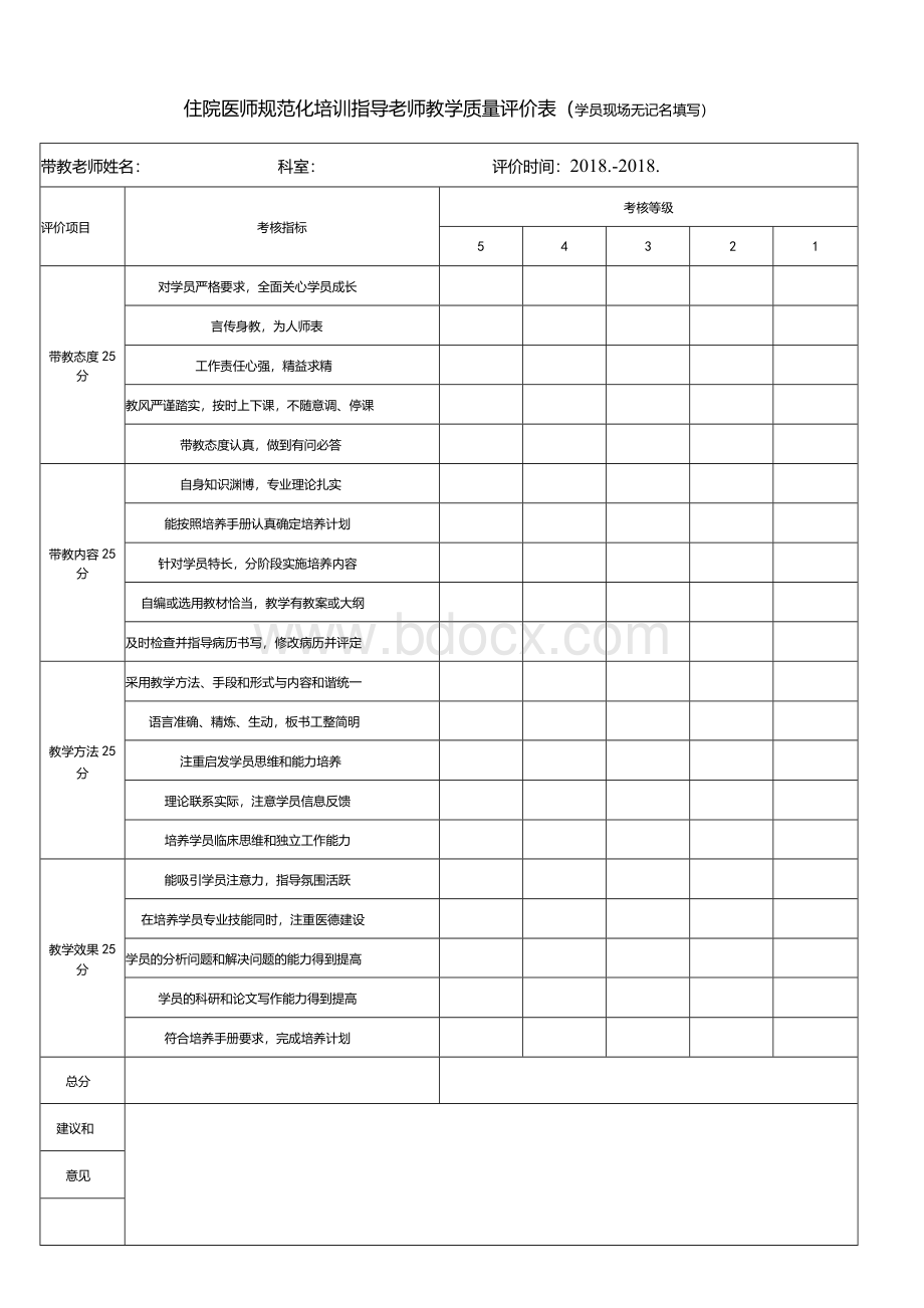 学员对带教老师评价表.docx_第1页