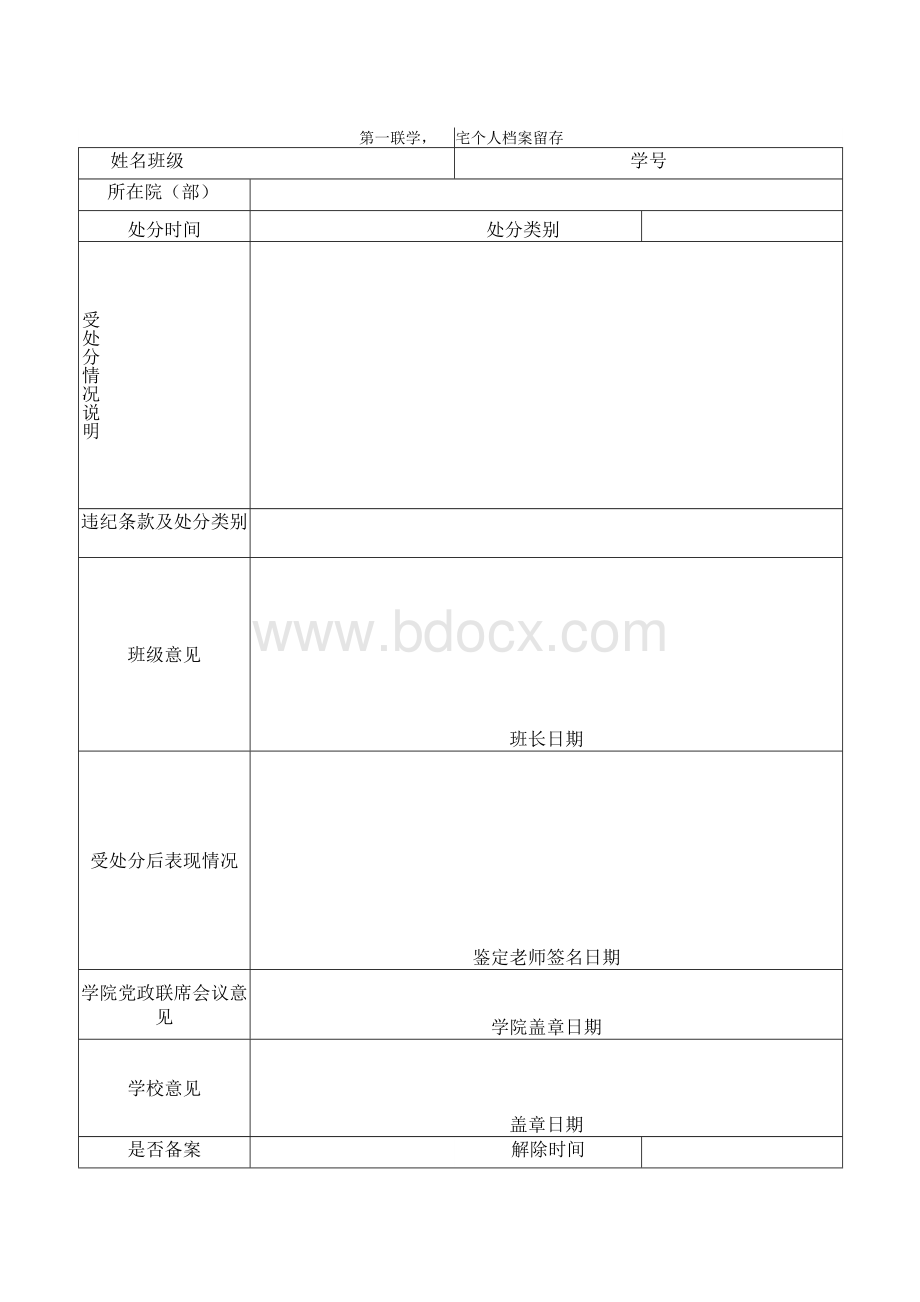 长春工业大学学生违纪处分解除申请审批表Word下载.docx