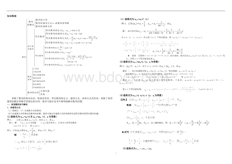 数列题型及解题方法归纳总结.doc