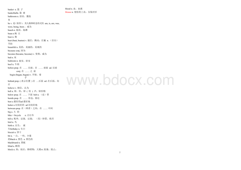 初中英语课程标准五级词汇表.docx_第2页