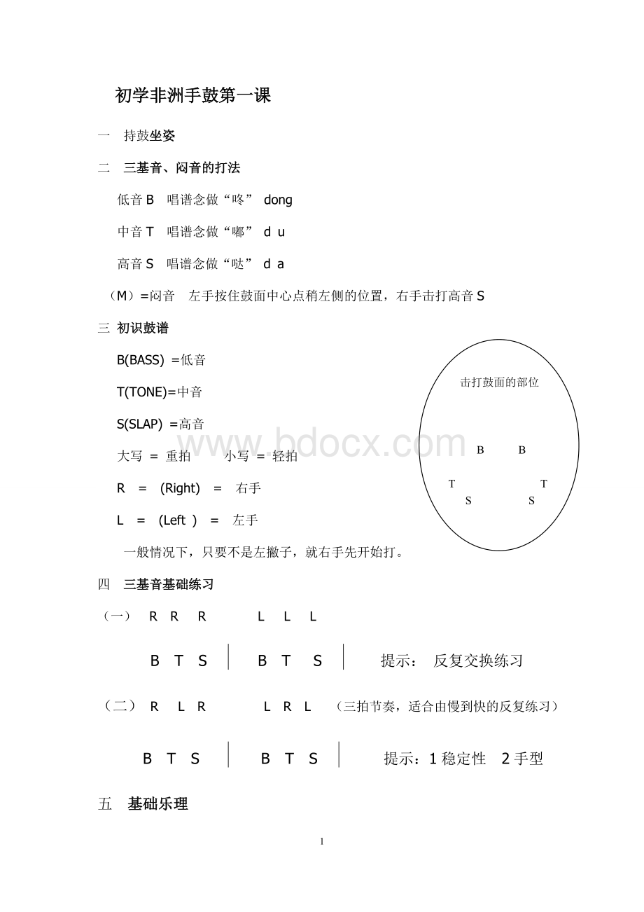 初学非洲手鼓第一课文档格式.doc_第1页