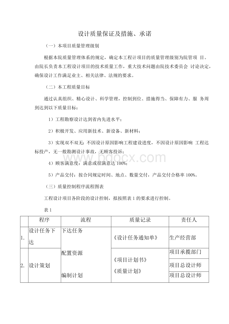 设计质量保证及措施、承诺Word文档格式.docx_第1页