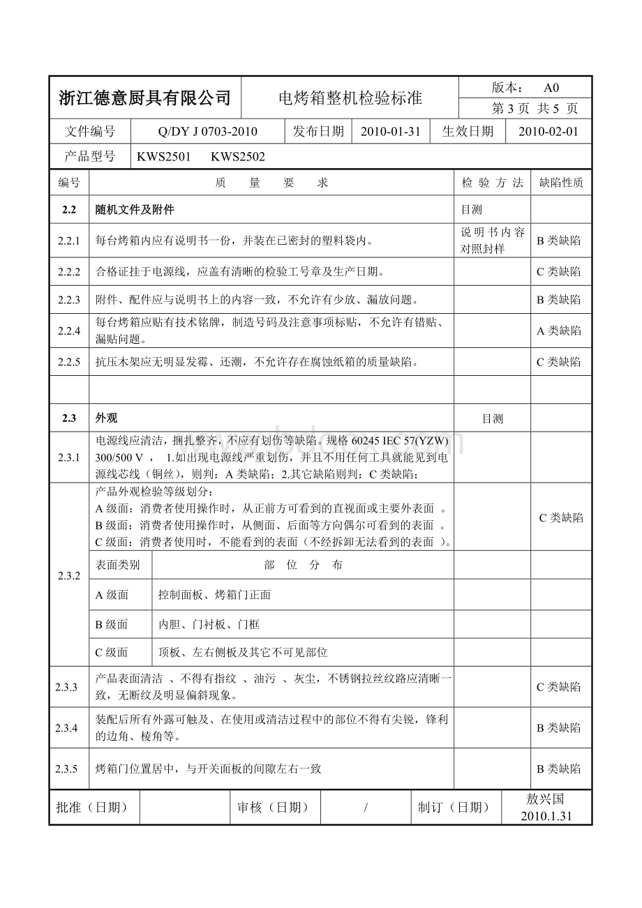 电烤箱成品检验文档格式.doc_第2页