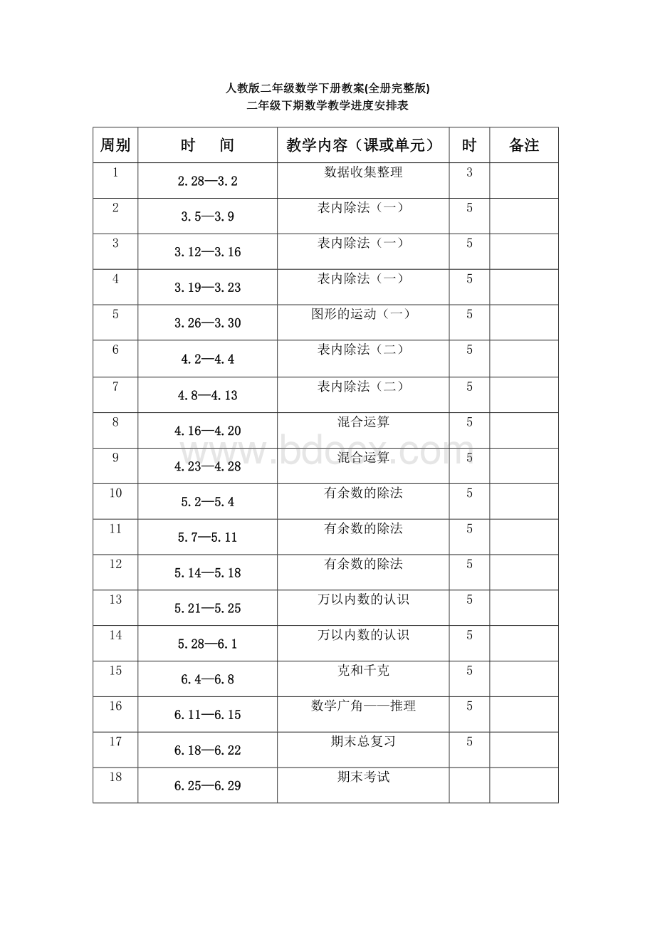 人教版二年级数学下册教案(全册完整版)Word文档下载推荐.doc_第1页