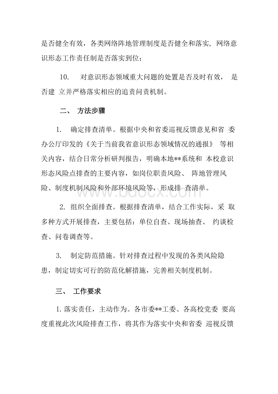 意 识形态领域风险点排查化解工作实施方案Word文档下载推荐.docx_第3页