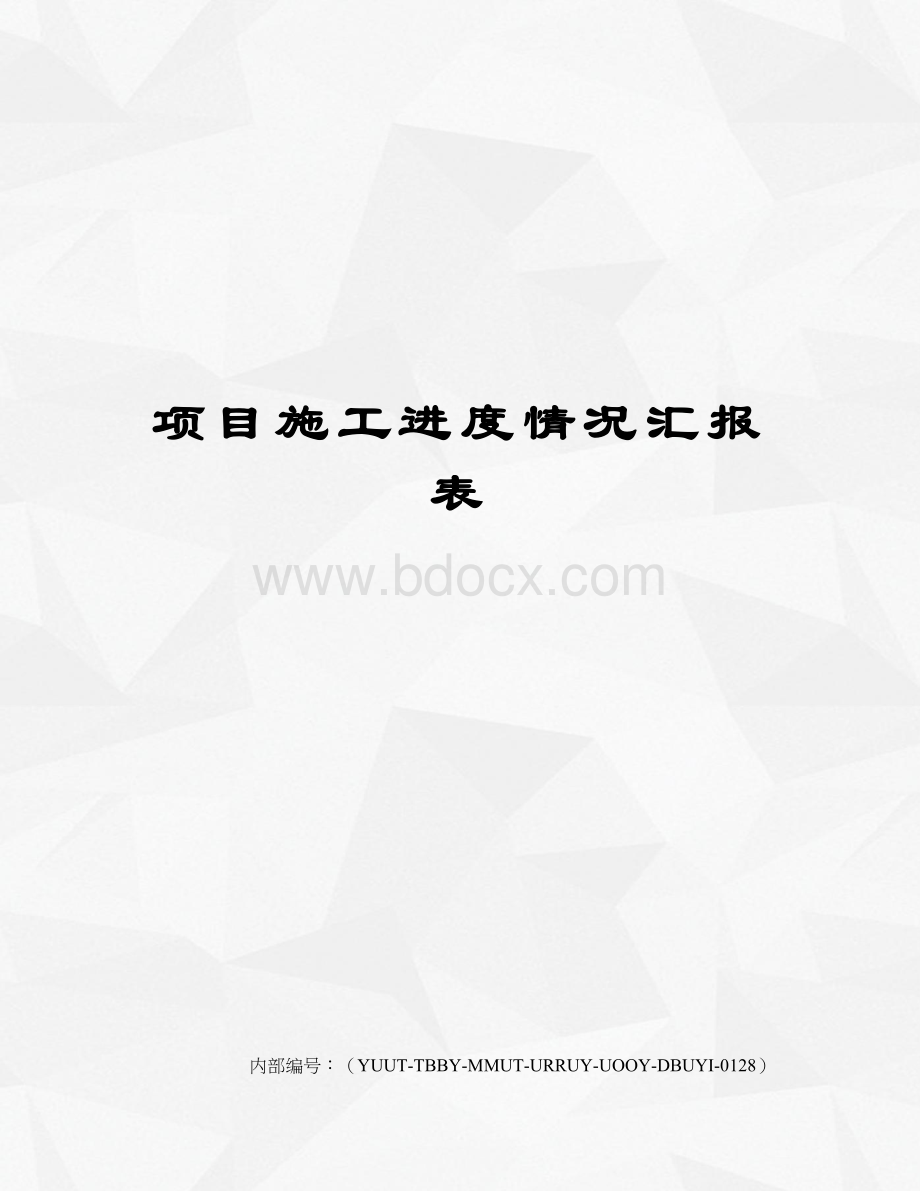 项目施工进度情况汇报表.docx_第1页