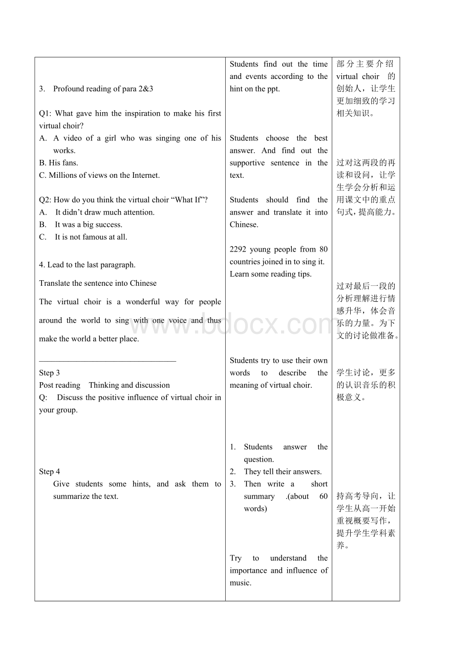 高中英语人教版必修二Unit5-Music-reading-and-thinking-教案Word格式.doc_第3页