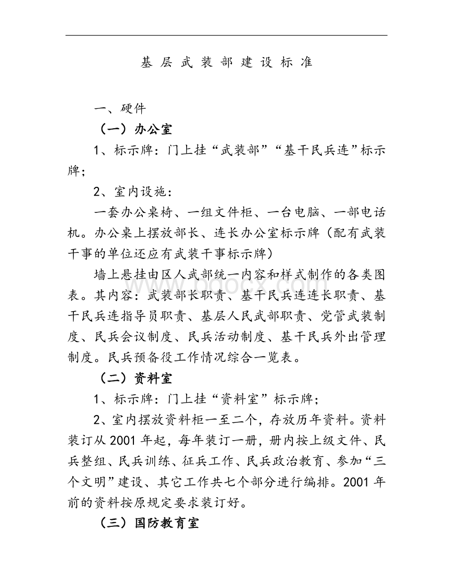 基层武装部建设标准Word下载.doc_第1页