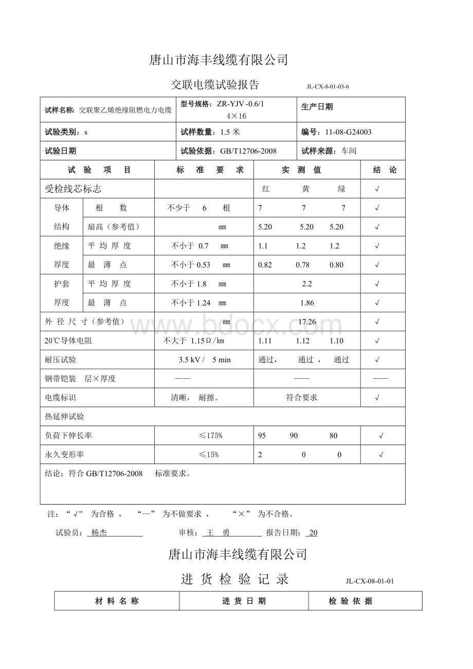 电力电缆检验报告Word格式文档下载.docx_第3页