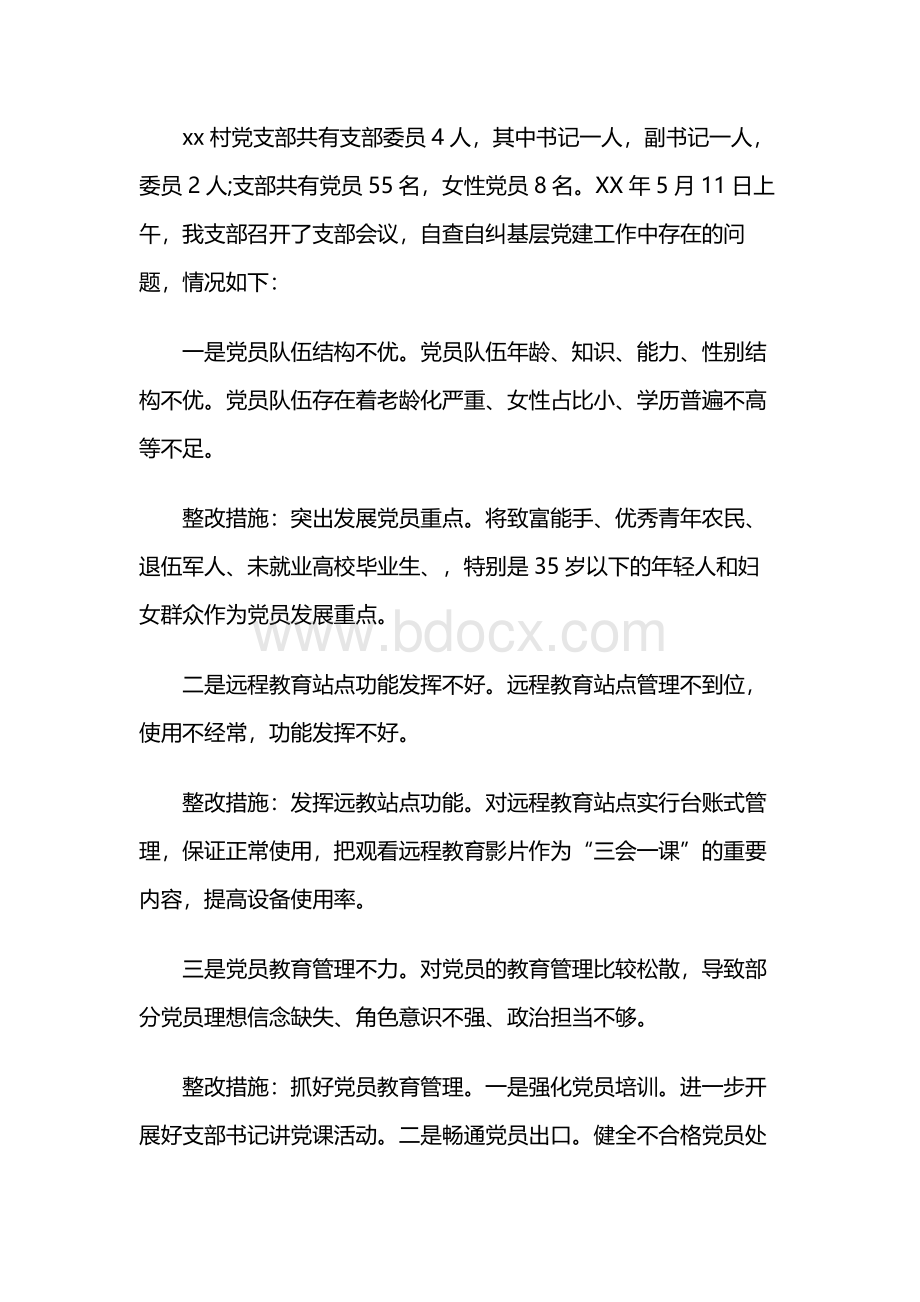 基层党组织书记抓基层党建工作整改报告文档格式.docx_第3页