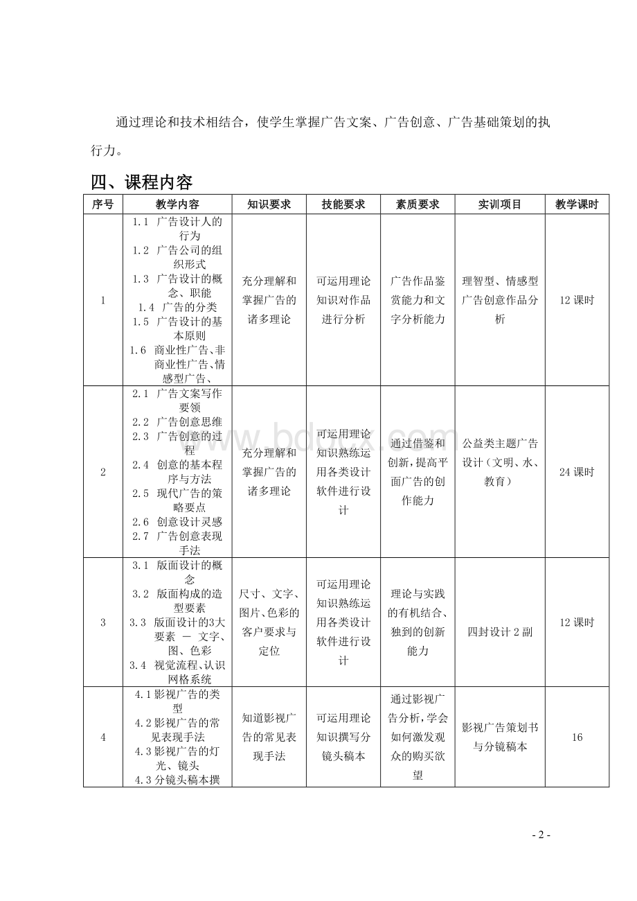 广告创意与策划课程标准Word下载.doc_第3页