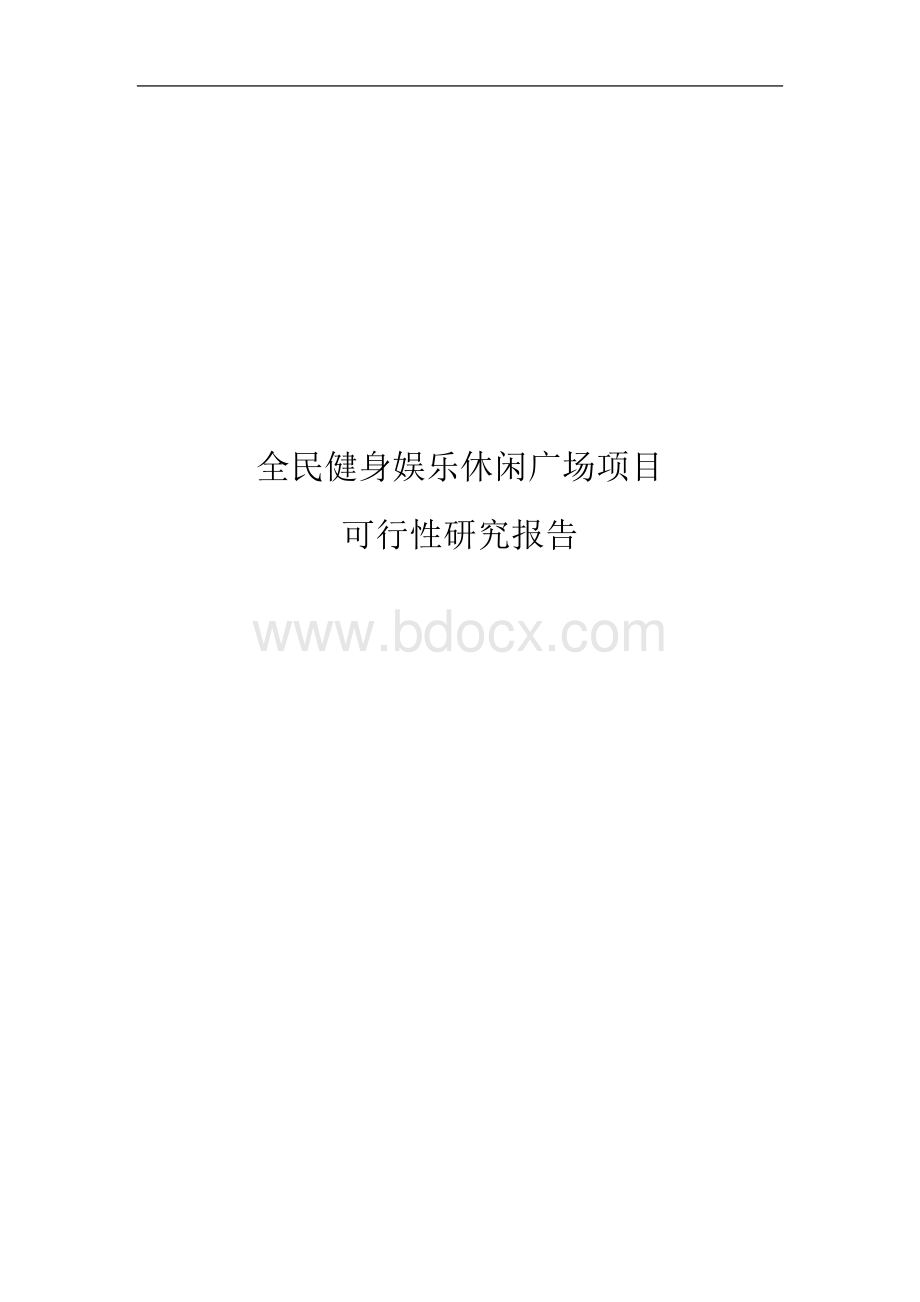 全民健身娱乐休闲广场项目可行性研究报告Word格式文档下载.doc