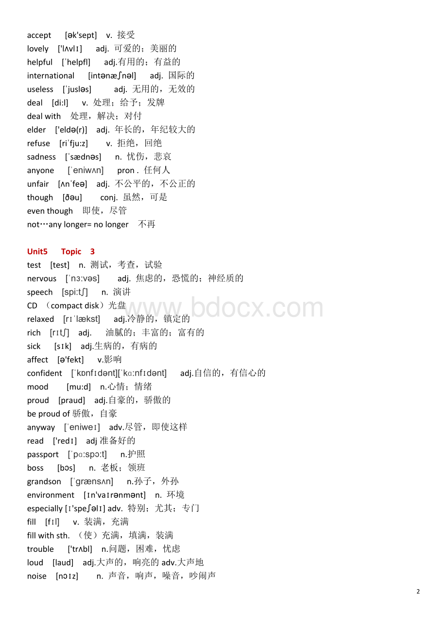 最新仁爱英语八年级下册单词表带音标Word下载.doc_第2页