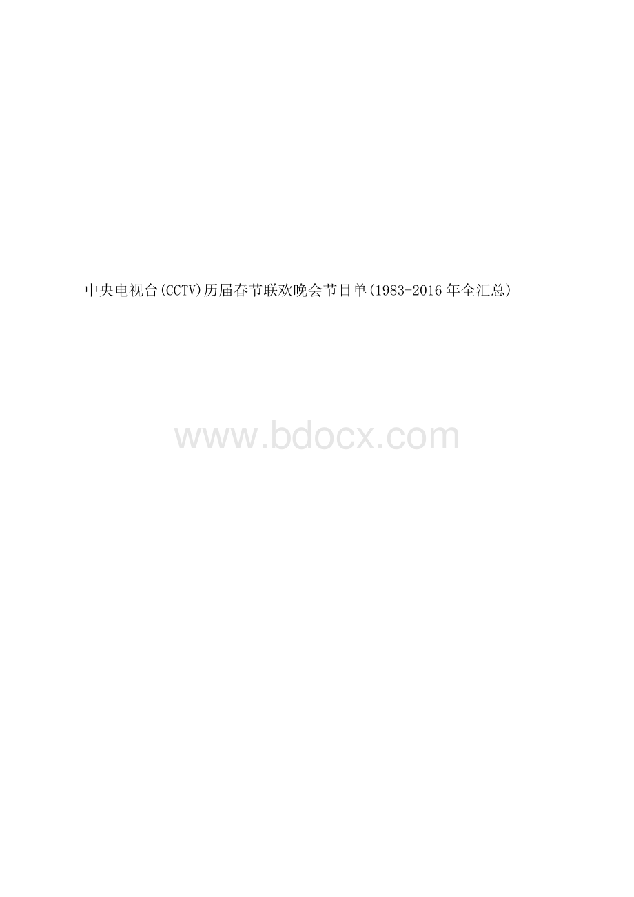 历届央视春晚节目单(1983-2016)文档格式.docx