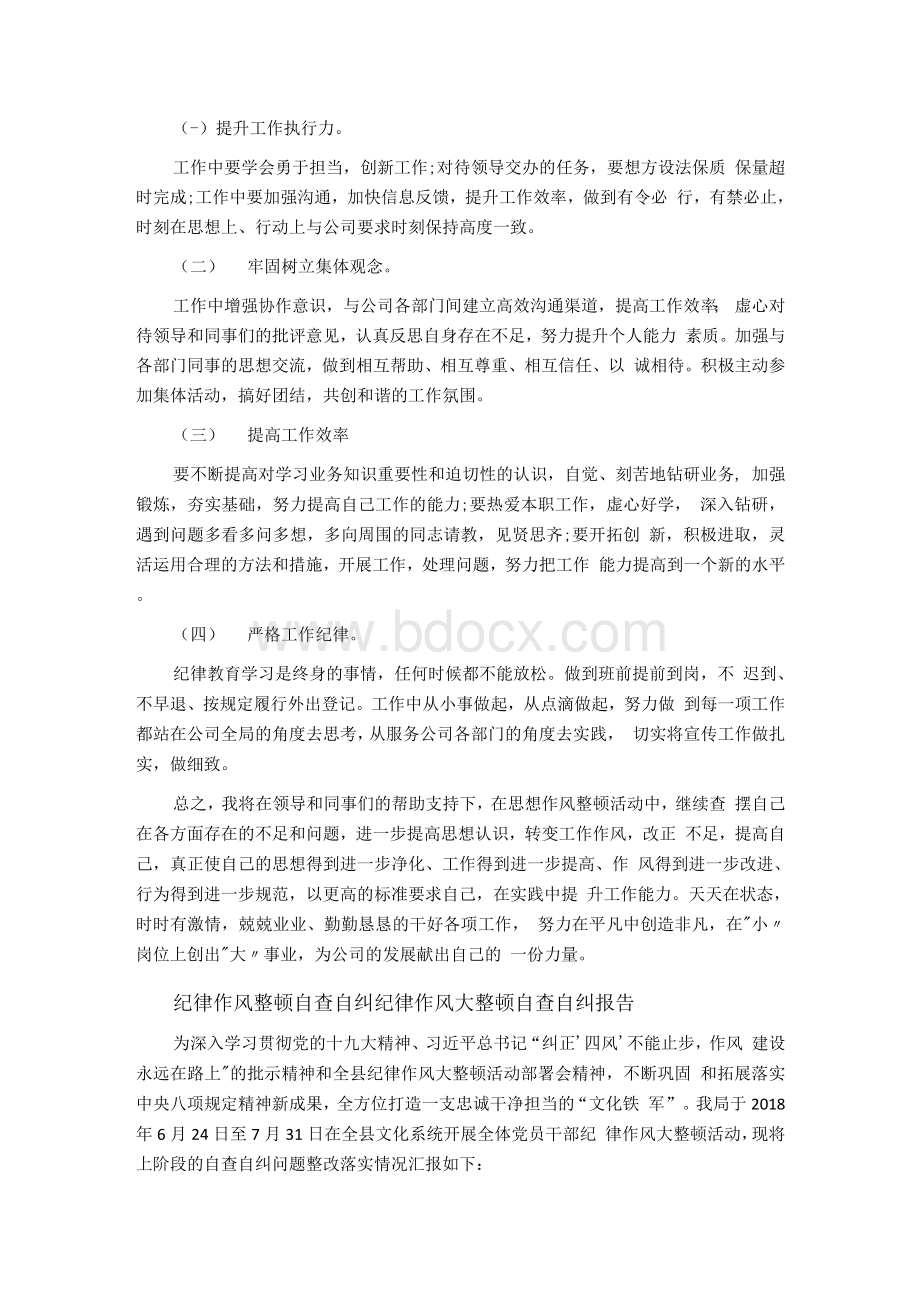 纪律作风整顿自查自纠 纪律作风大整顿自查自纠报告Word文档格式.docx_第2页