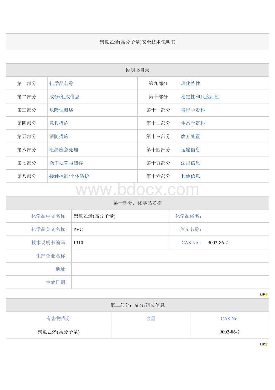 聚氯乙烯安全技术说明书Word格式文档下载.doc