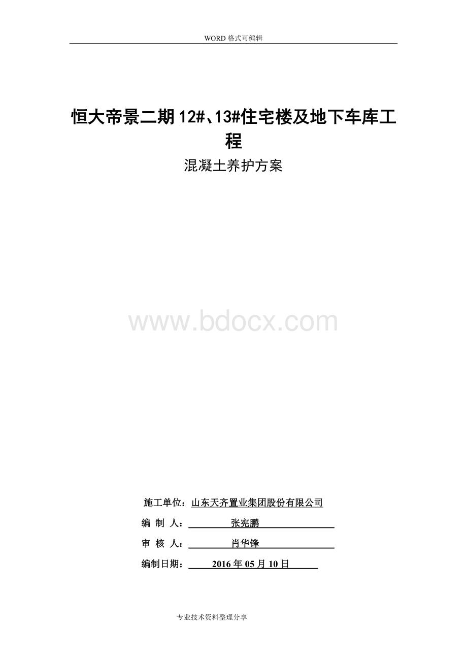 混凝土养护方案说明Word格式.doc