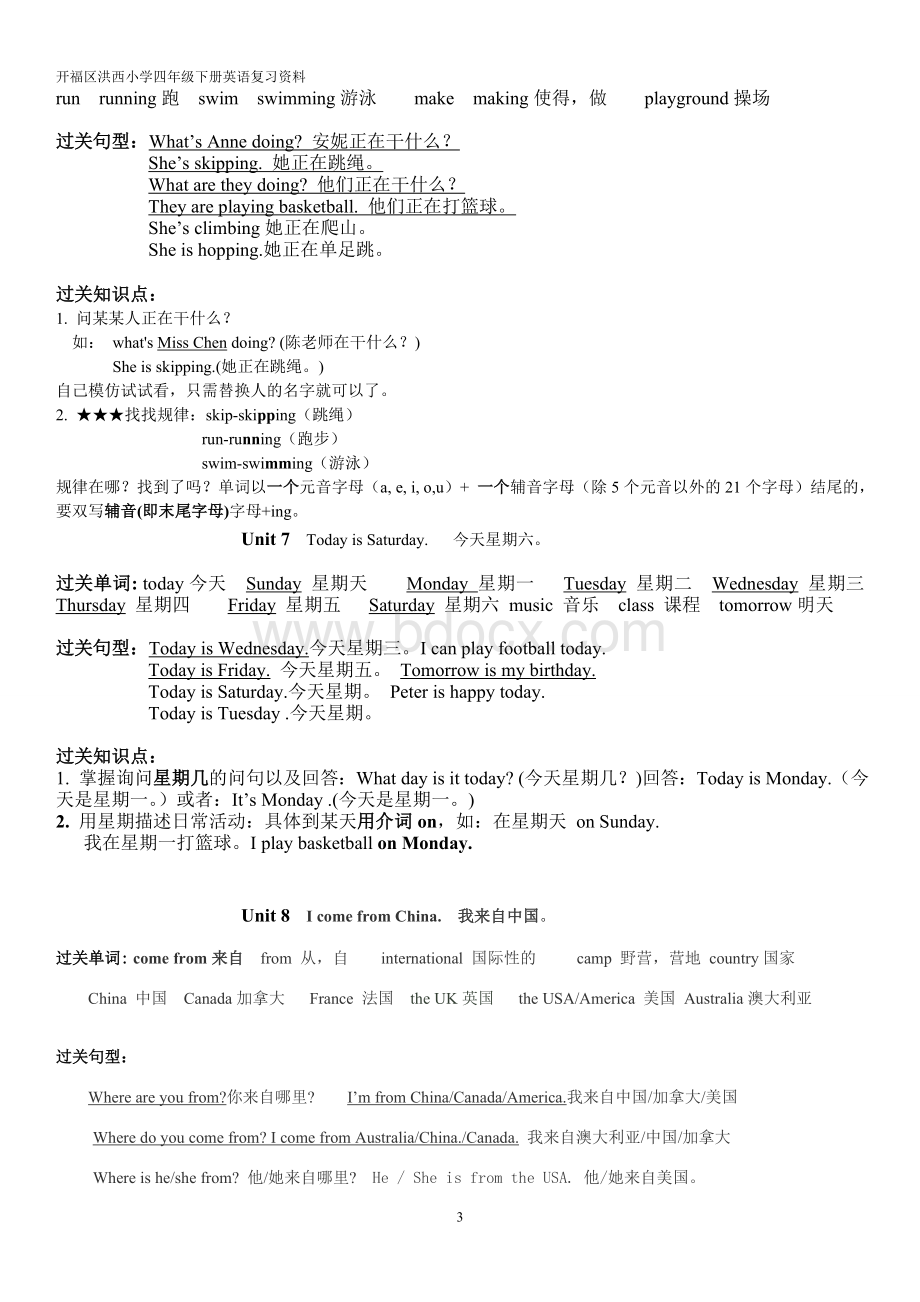 新湘少版英语四年级下册复习资料1-12单元.doc_第3页