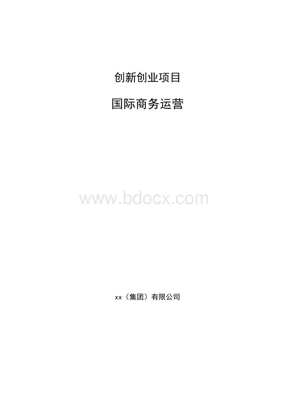 创新创业项目国际商务运营参考Word格式文档下载.docx_第1页