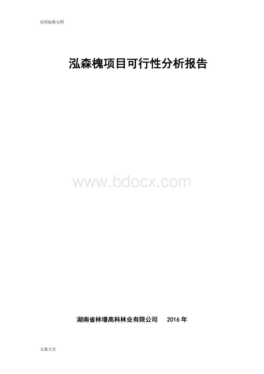 泓森槐项目可行性报告材料(南方)文档格式.doc