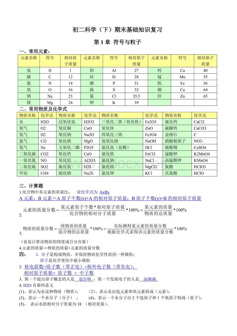 浙教版八年级下科学知识点总结文档格式.doc_第1页