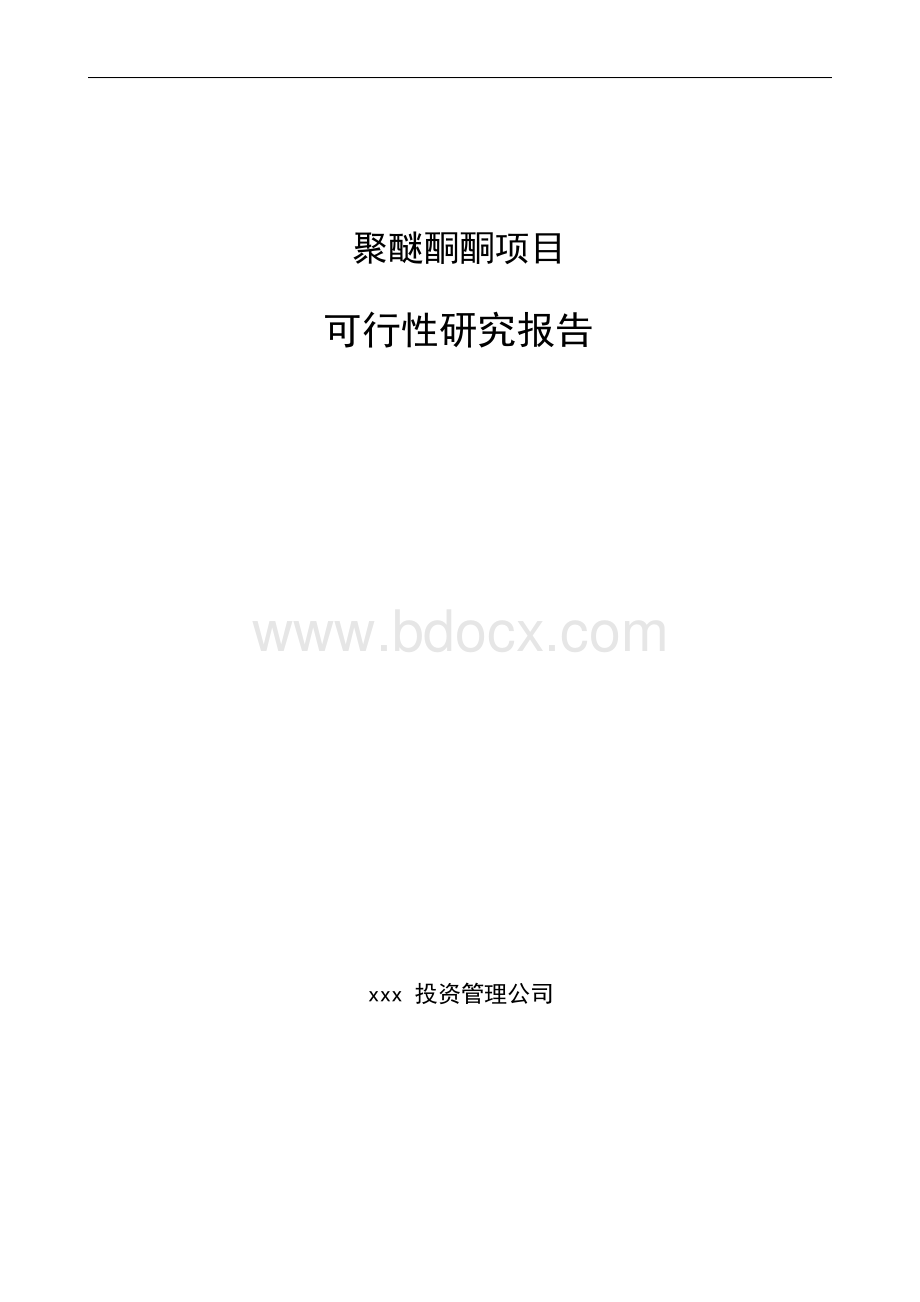 聚醚酮酮项目可行性研究报告模板.docx_第1页