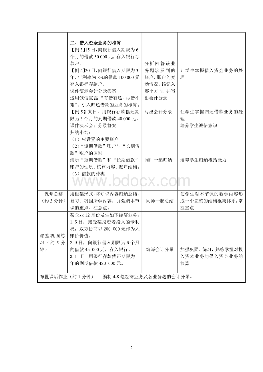 《企业筹集资金的核算》教学设计.doc_第3页