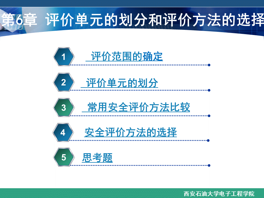 安全评价技术第6章评价单元的划分和评价方法的选择.ppt_第1页