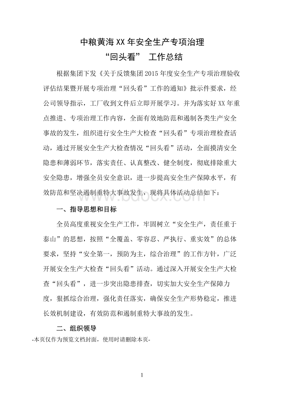 专项治理回头看情况报告Word文件下载.docx_第1页