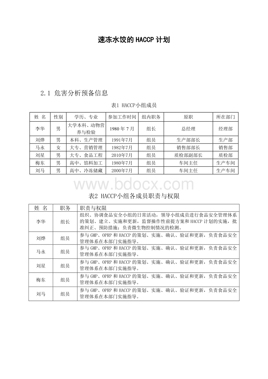 速冻水饺的haccp计划.doc