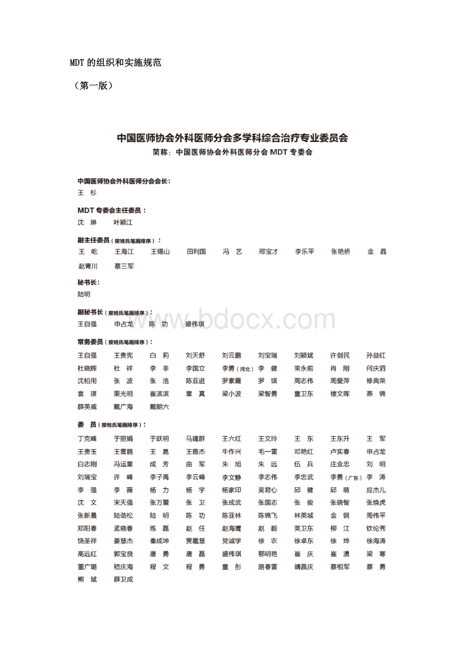 MDT的组织和实施规范（第一版）.docx