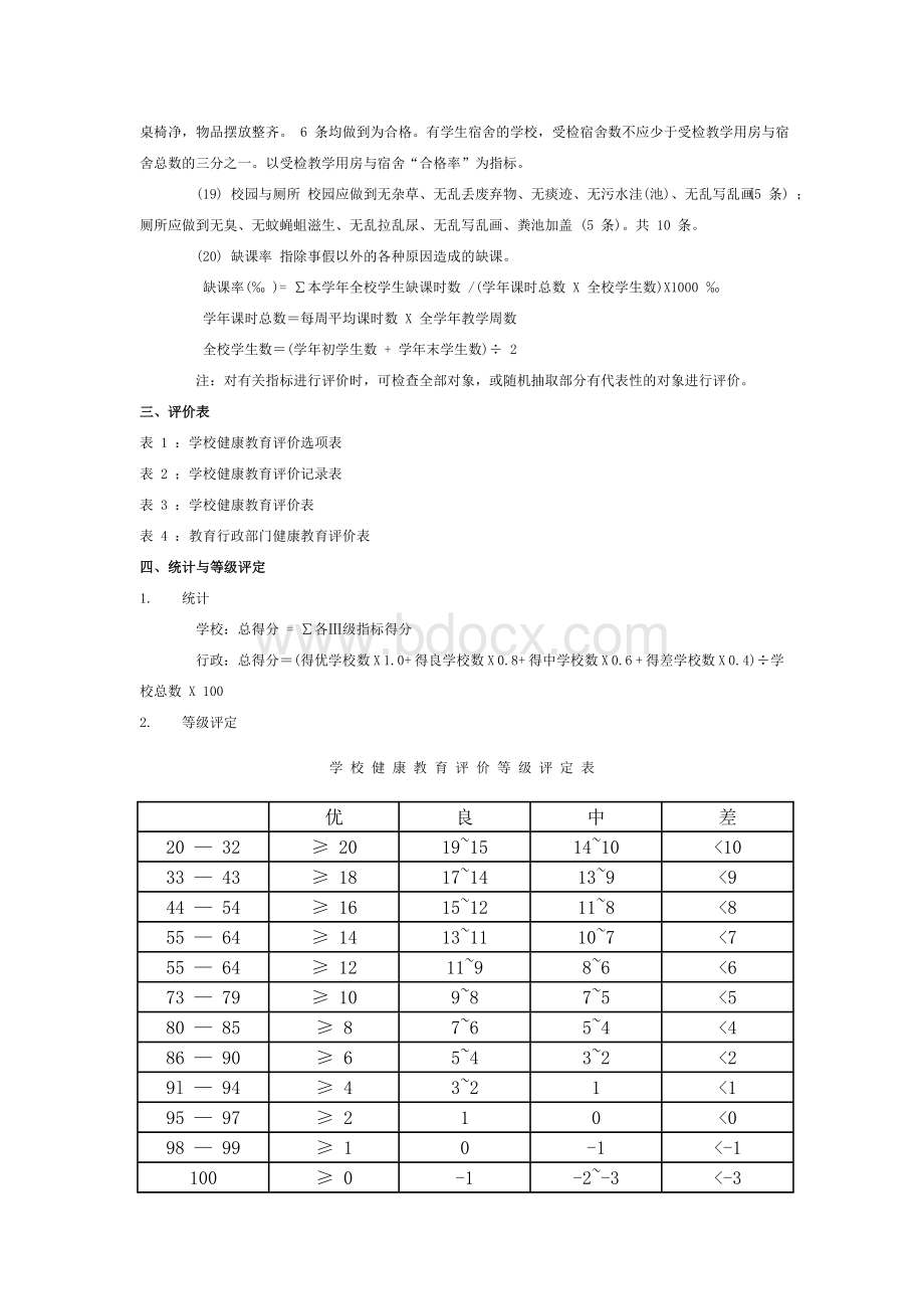 学校健康教育评价方案(学校版).doc_第3页