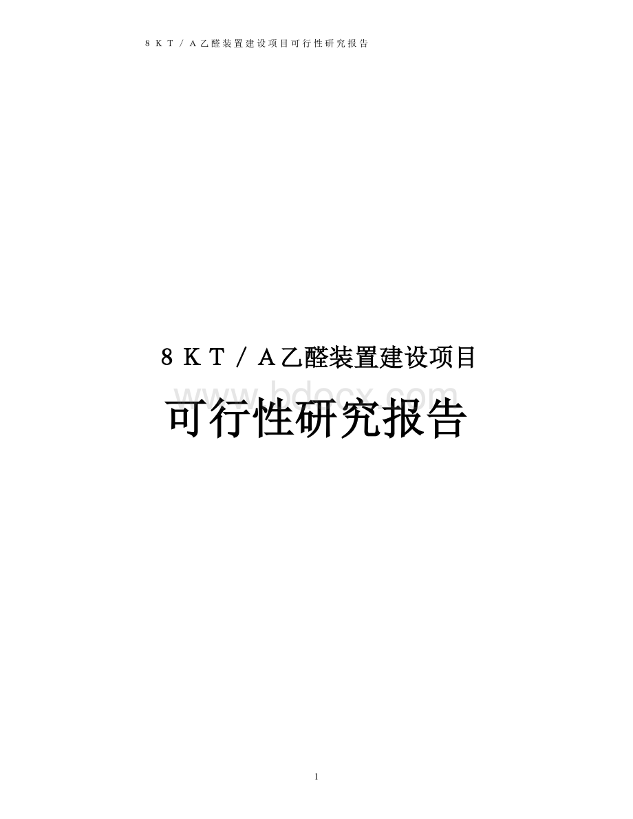 乙醛装置建设项目可行性研究报告.doc