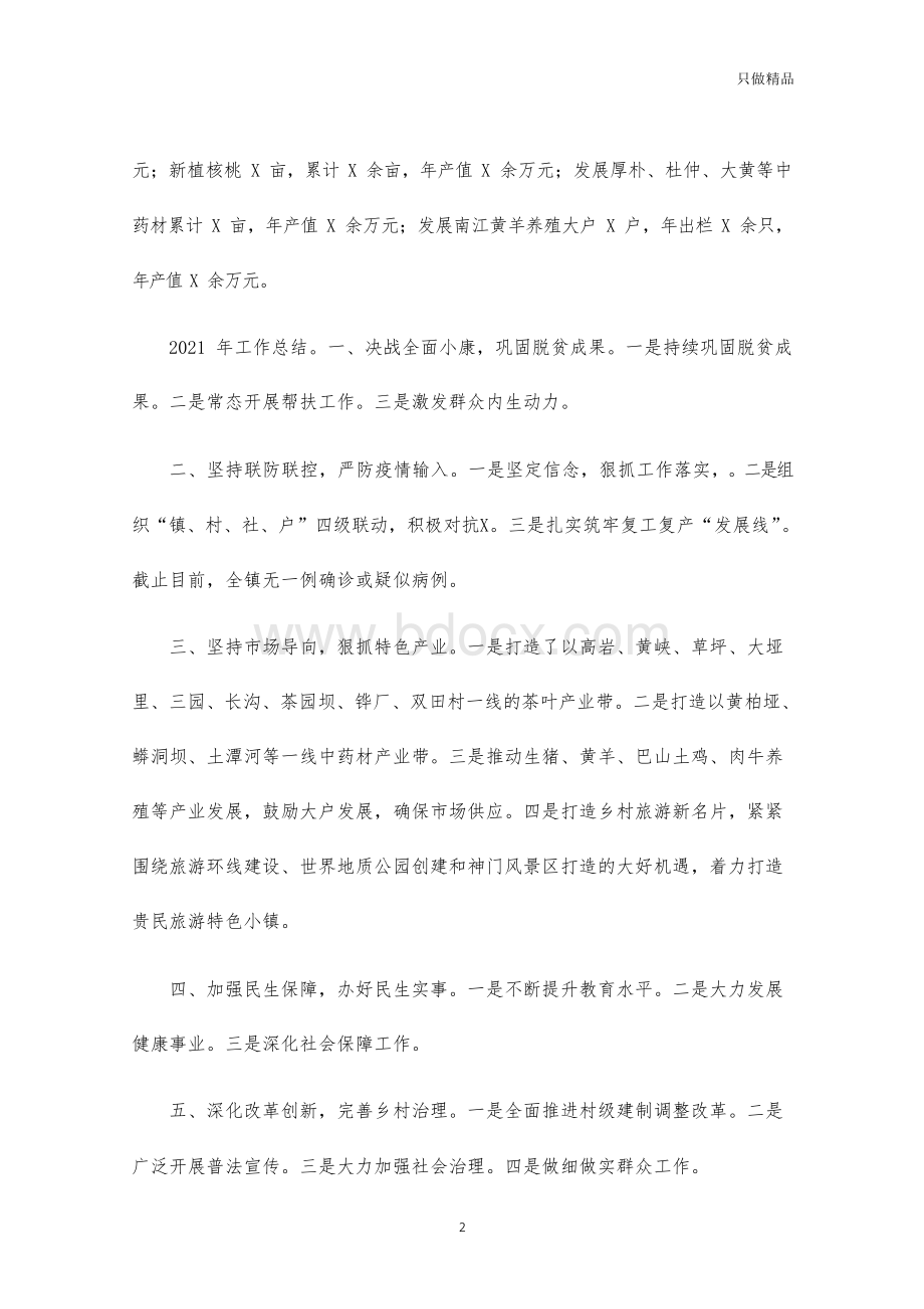 乡镇十三五2020工作总结和十四五规划2021年工作计划.docx_第2页